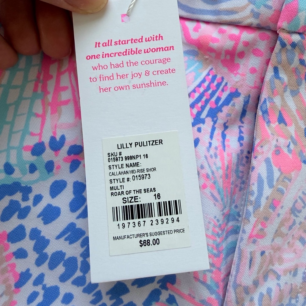 Lilly Pulitzer Callahan Mid Rise Short Multi Roar of the Seas 2025 NWT Size 16 - Picture 8 of 11